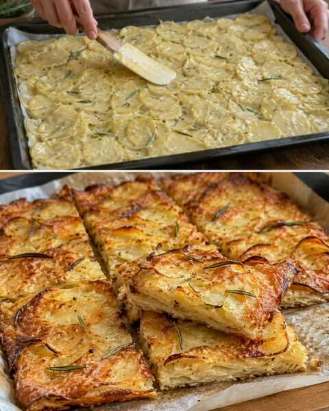 Schiacciata di patate: sottile e croccante ai bordi
