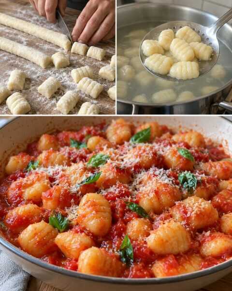 Gnocchi di ricotta, morbidi con sugo al basilico