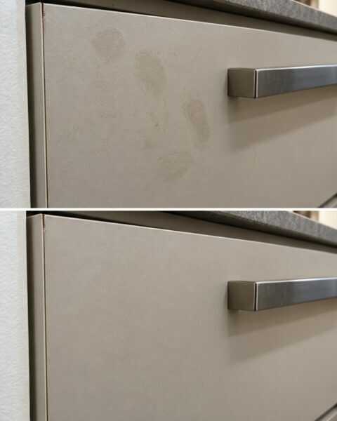 Impronte sulle ante in laminato? Attenzione a bordi e spugne ruvide