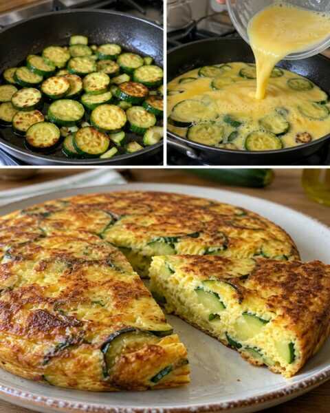 Frittata di zucchine, morbida e ben cotta
