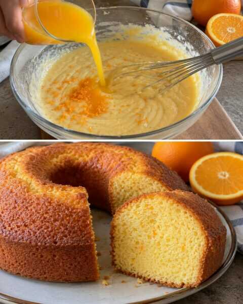 Ciambellone all’arancia, profumo nella mollica