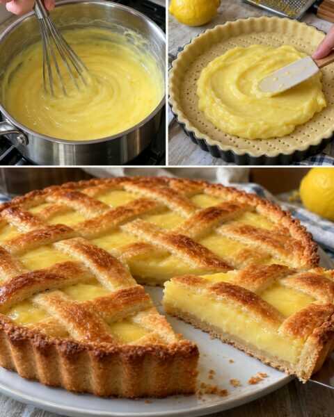 Crostata alla crema di limone, fresca al taglio