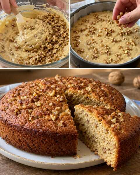 Torta di noci e miele, rustica senza farcitura