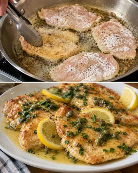 Pollo al limone e capperi, con salsa morbida